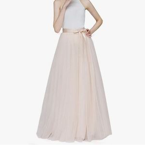 Champagne Tulle Maxi Skirt